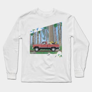Chevy Silverado in a forest Long Sleeve T-Shirt